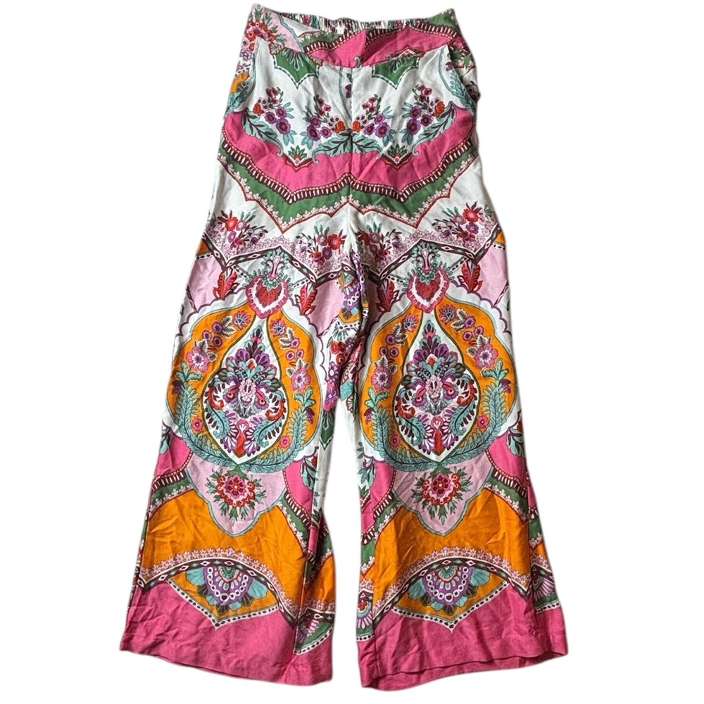 Colorful Bohemian Wide-Leg Pants